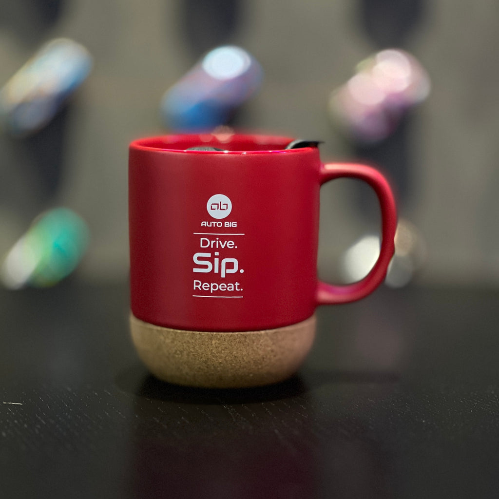 Cană Ceramică cu Bază din Plută și Capac, 325 ml