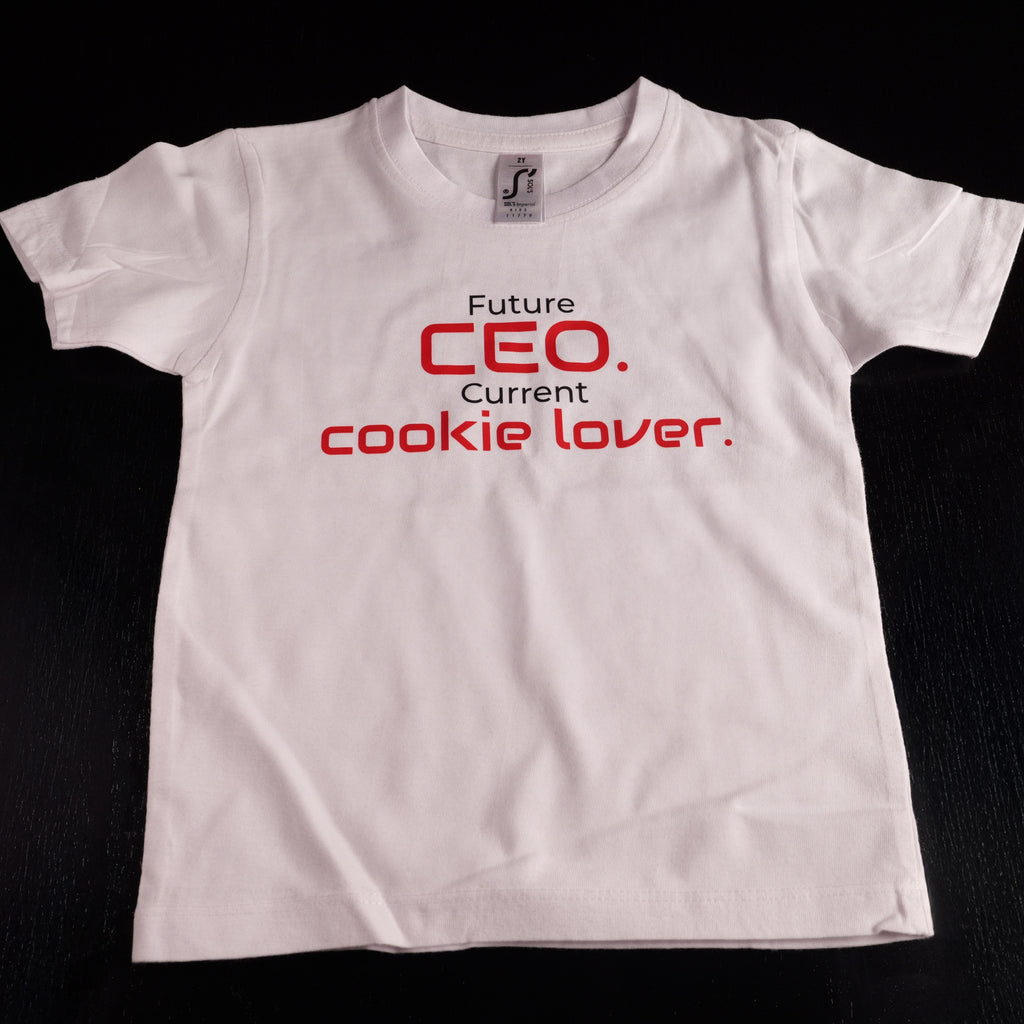Tricou Copii | Future CEO. Current Cookie Lover. (2–6 ani)