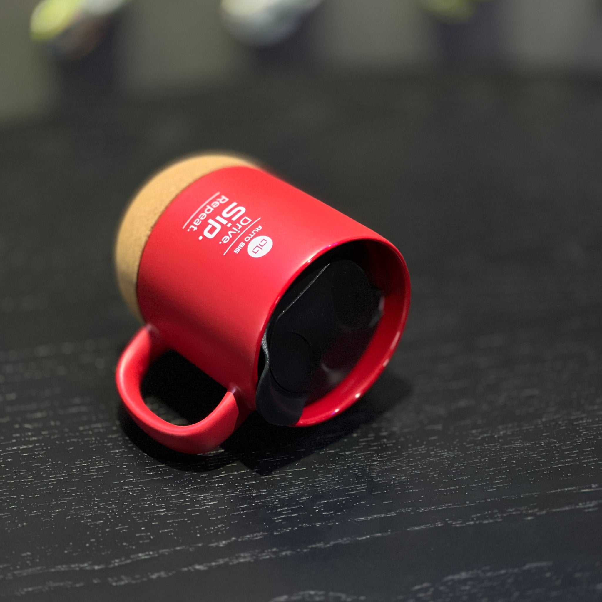 Cană Ceramică cu Bază din Plută și Capac, 325 ml